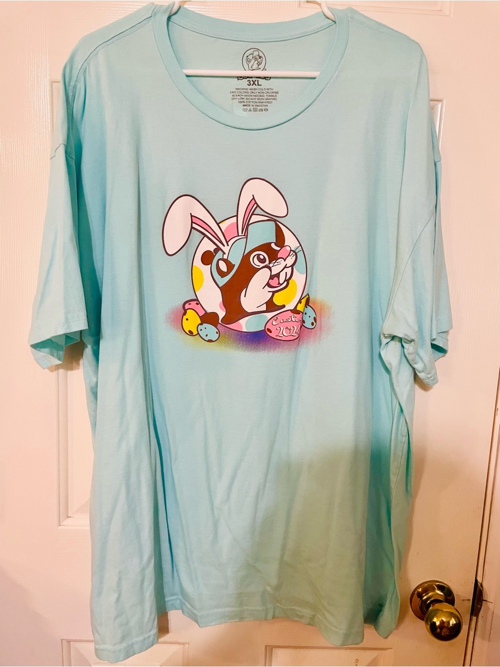 Kids Bunny Graphic Tee - Pastel Aqua